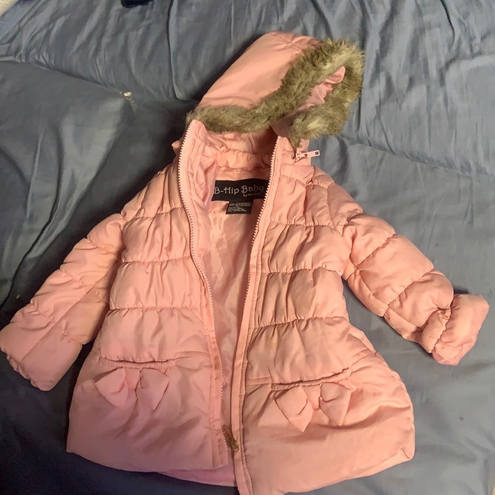 Pink puffer jacket
